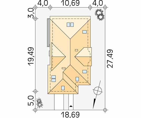 Projekt domu Viola 4 - usytuowanie na działce