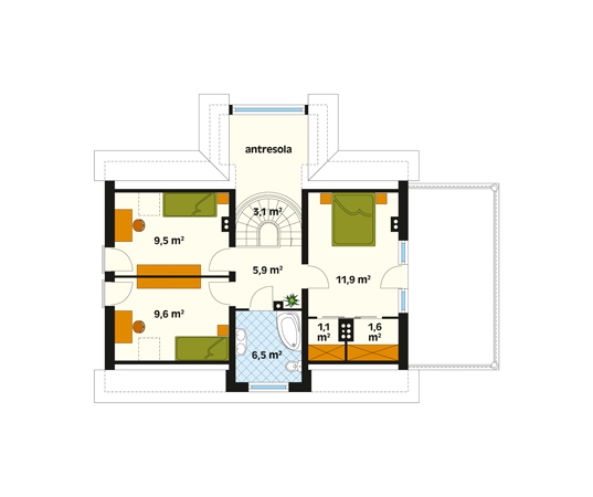 Projekt domu Wachlarz - rzut poddasza