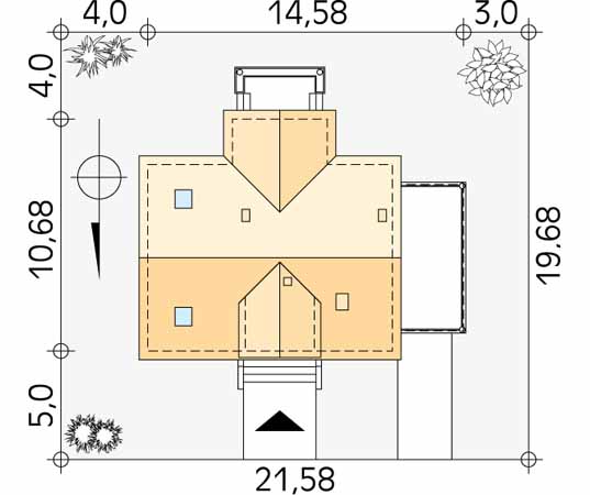 Projekt domu Wachlarz - usytuowanie na działce