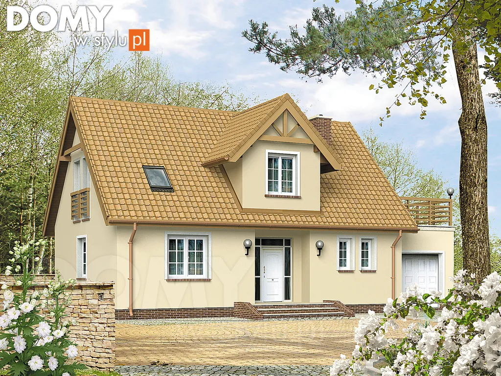 Projekt domu Wachlarz - wizualizacja frontowa