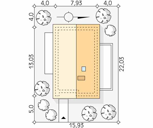 Projekt domu Wakacyjny 2 - usytuowanie na działce