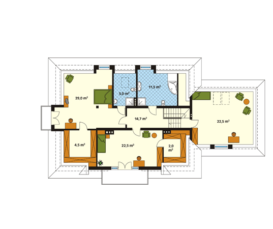 Projekt domu Walc 4 - rzut poddasza