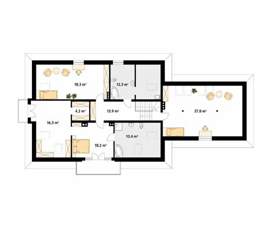 Projekt domu Walc 5 - rzut poddasza