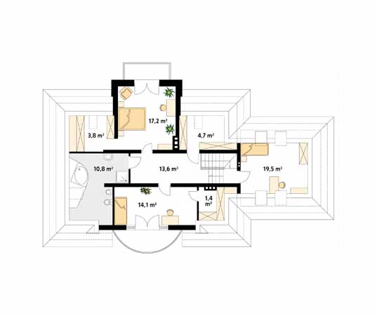 Projekt domu Walczyk - rzut poddasza