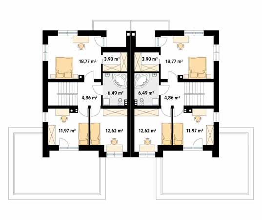 Projekt domu Waniliowy - rzut poddasza