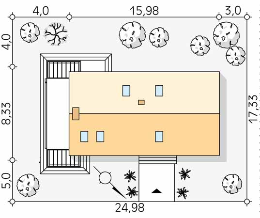 Projekt domu Weranda 5 - usytuowanie na działce