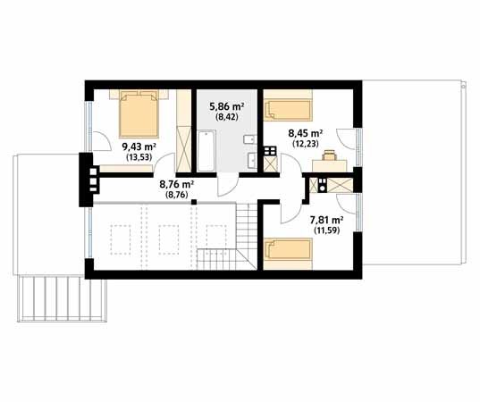 Projekt domu Weranda dr-S - rzut poddasza