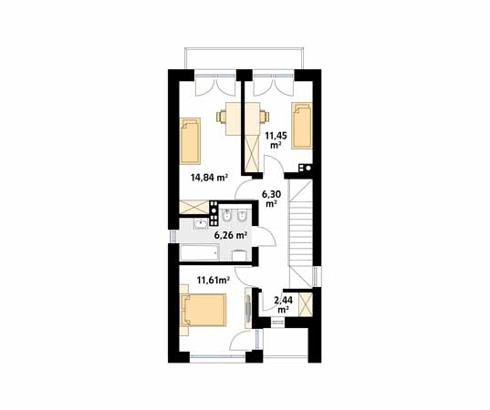 Projekt domu Wiąz W - rzut piętra