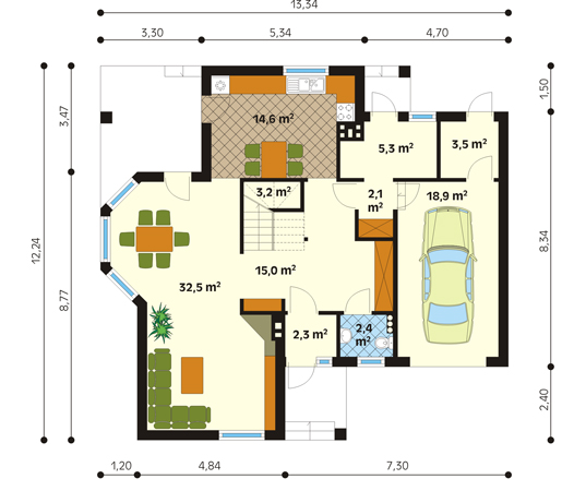 Projekt domu Wiking - rzut parteru