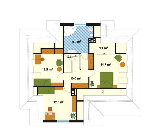 Projekt domu Wiking - rzut poddasza
