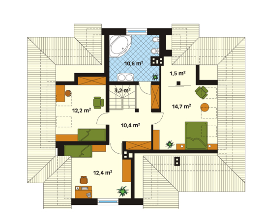 Projekt domu Wiking 3 - rzut poddasza