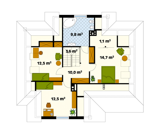 Projekt domu Wiking dr-S - rzut poddasza