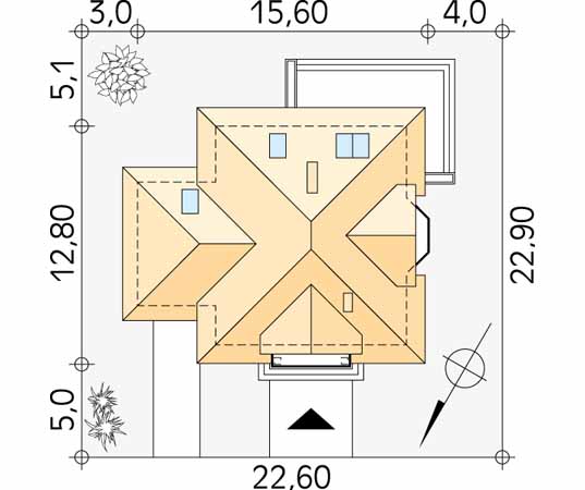 Projekt domu Wilga - usytuowanie na działce