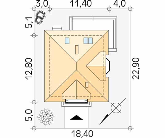 Projekt domu Wilga 2 - usytuowanie na działce