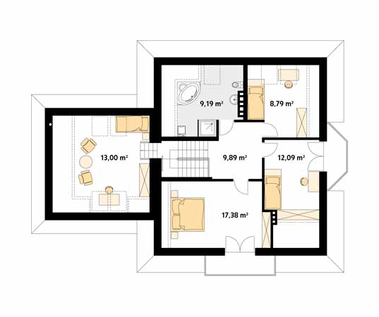 Projekt domu Wilga 3 - rzut poddasza