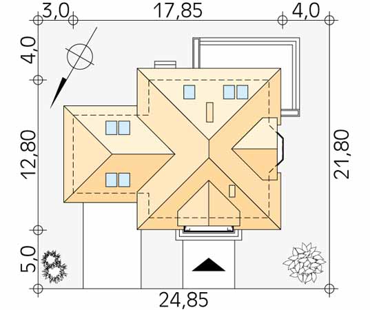 Projekt domu Wilga 3 - usytuowanie na działce