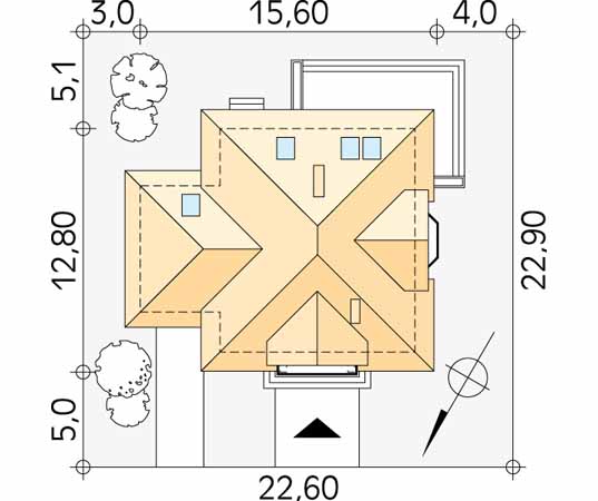 Projekt domu Wilga 4 - usytuowanie na działce