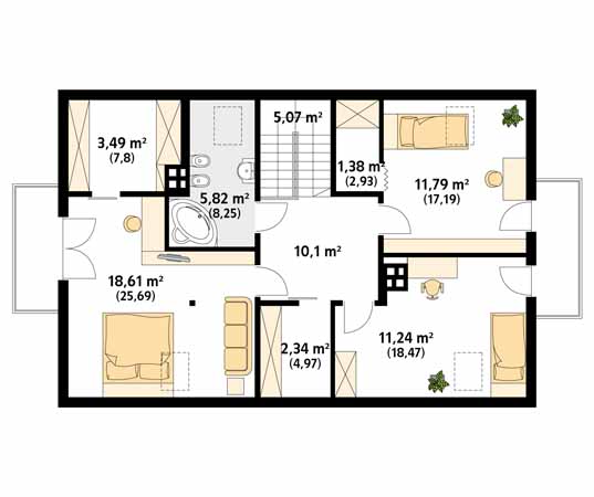 Projekt domu Wiśnia dr-ST - rzut poddasza