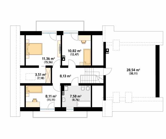 Projekt domu Wolta - rzut poddasza