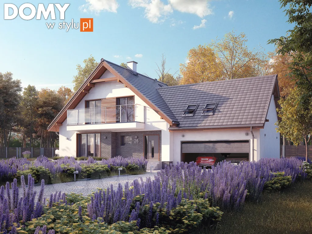 Nowoczesny projekt domu z poddaszem Wolta 3 - wizualizacja frontowa