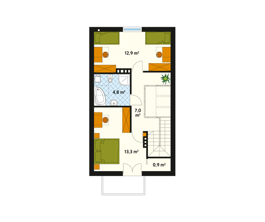 Projekt domu Wrzos - rzut poddasza