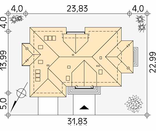Projekt domu Wulkan - usytuowanie na działce