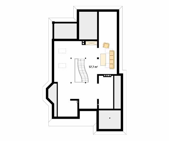 Projekt domu Zawilec 2 - rzut poddasza