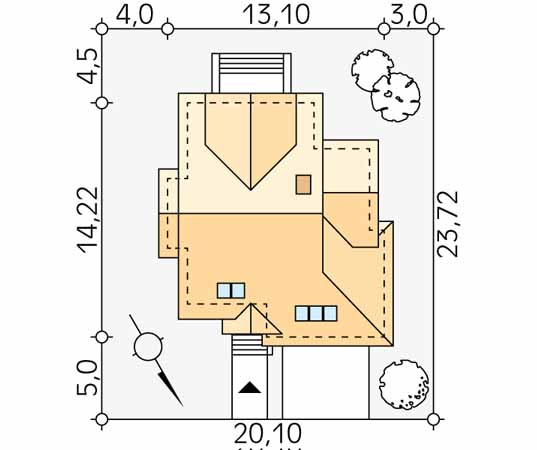 Projekt domu Zefir - usytuowanie na działce
