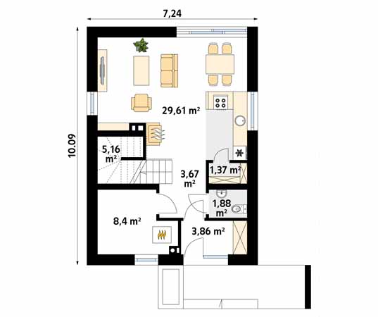 Projekt domu Zeo 2 - rzut parteru