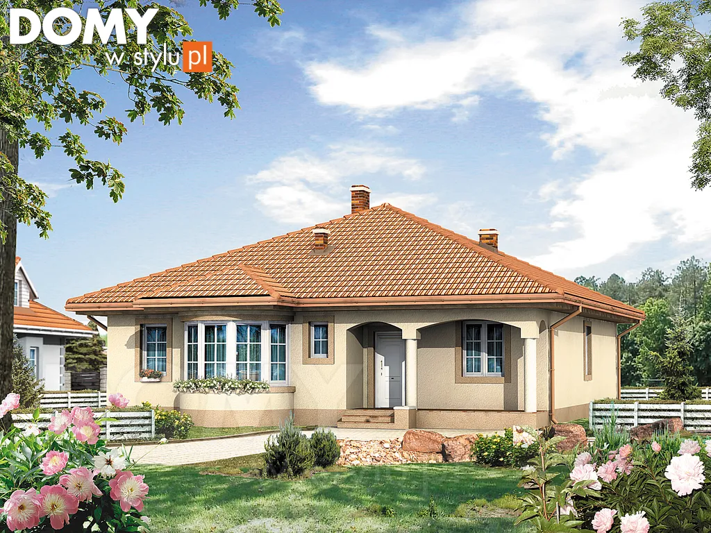 Projekt domu parterowego Zośka - wizualizacja frontowa