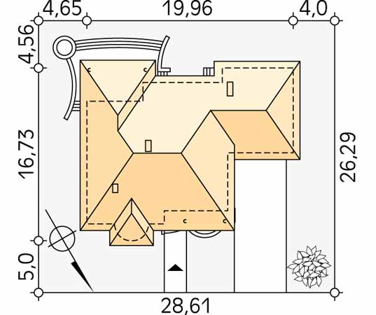 Projekt domu Zośka 4 - usytuowanie na działce