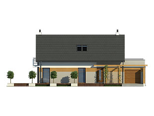 Projekt domu Len - elewacje