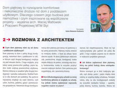 Dom piętrowy - Rozmowa z architektem