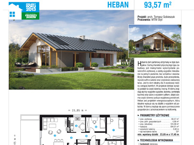 Heban zwycięzcą w kategorii domy parterowe